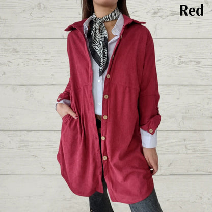 🔥Hot Sale🔥Women's Lapel Soft Long-Sleeve Button Down Coat