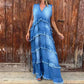 🌷Limited Time 74% OFF💞Fashion V-Neck Sleeveless Layered Ruffled Dress