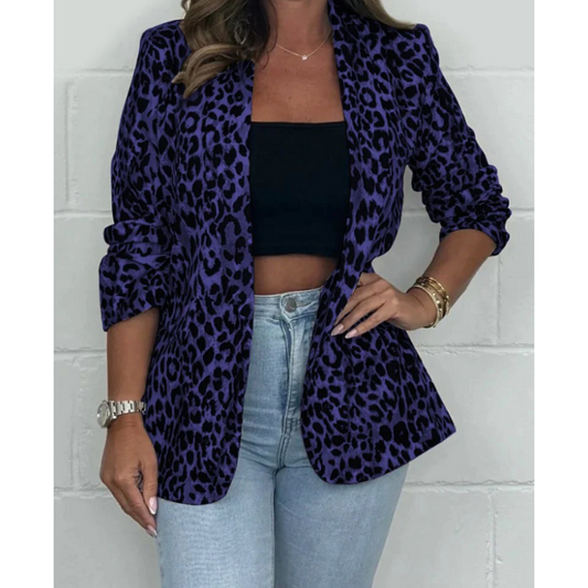 🌷Limited Time 60% OFF💞Women's Leopard Print Long Sleeve Blazer