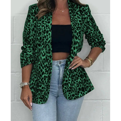 🌷Limited Time 60% OFF💞Women's Leopard Print Long Sleeve Blazer