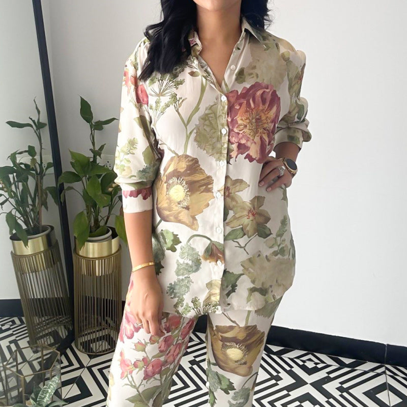 🌸42% off Autumn Suits🌸 Casual Floral Print Two-Piece Set