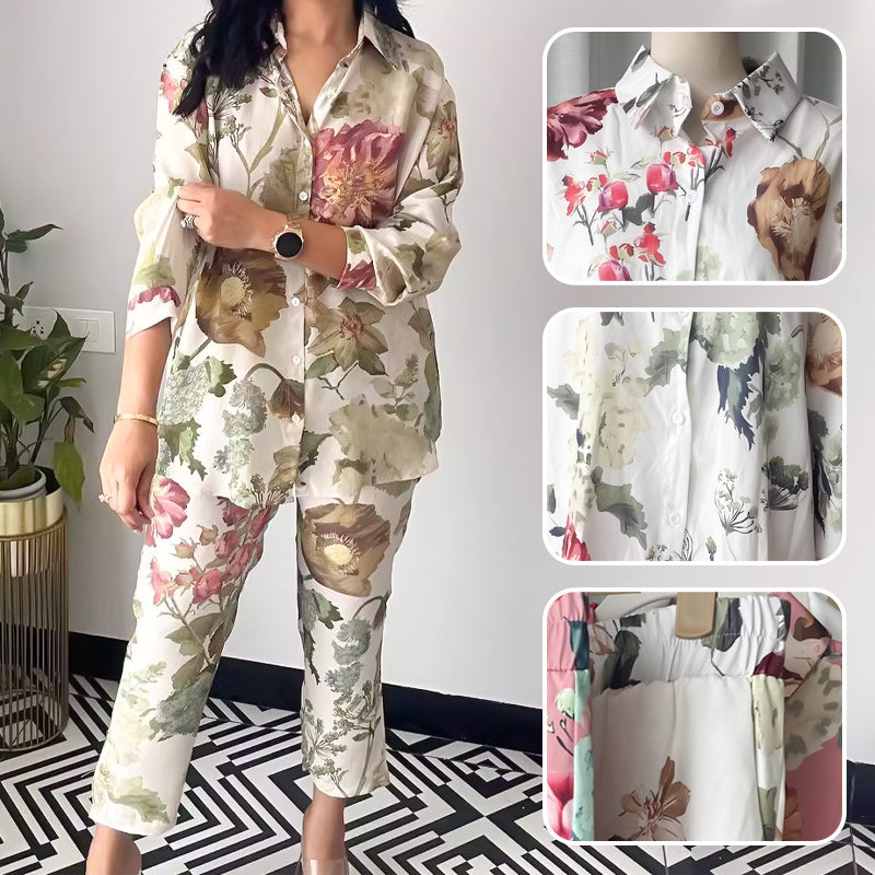 🌸42% off Autumn Suits🌸 Casual Floral Print Two-Piece Set