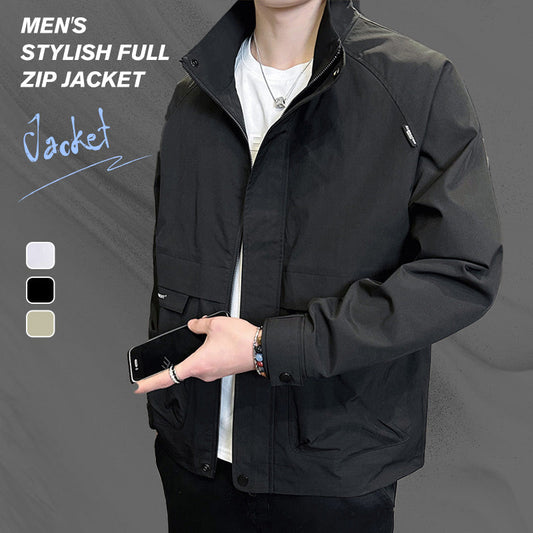 BEST SELLING 64%OFF--Men's Stylish Full Zip Jacket with Pockets