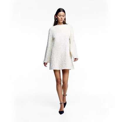 🎁Gift Choice - Long Sleeve Loose Sequined Tie-back Dress