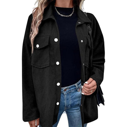 ✨New Arrival✨Women's Waffle Knit Button down Shirt Jacket