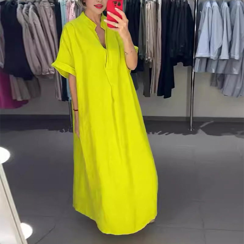 🌷Limited Time 51% OFF💞Women's Loose Fit Maxi Shirt Dress with Pockets