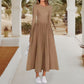 💞Elegant Solid Color Round Neck A-line Pleated Dress
