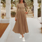 💞Elegant Solid Color Round Neck A-line Pleated Dress