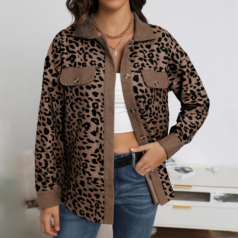🔥Get 50% Off Today🔥Women's Leopard Print Button Long-sleeve Jacket
