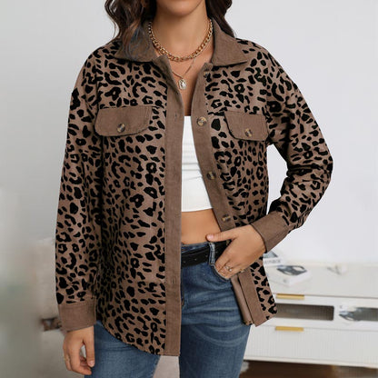 🔥Get 50% Off Today🔥Women's Leopard Print Button Long-sleeve Jacket