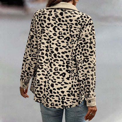 🔥Get 50% Off Today🔥Women's Leopard Print Button Long-sleeve Jacket