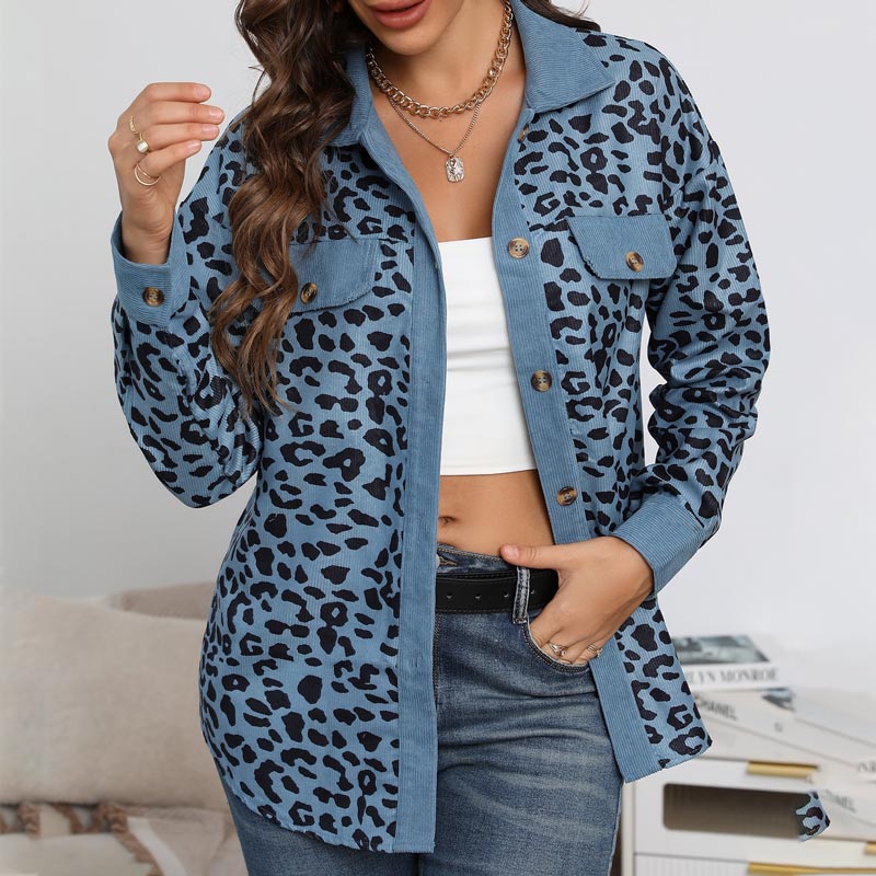 🔥Get 50% Off Today🔥Women's Leopard Print Button Long-sleeve Jacket