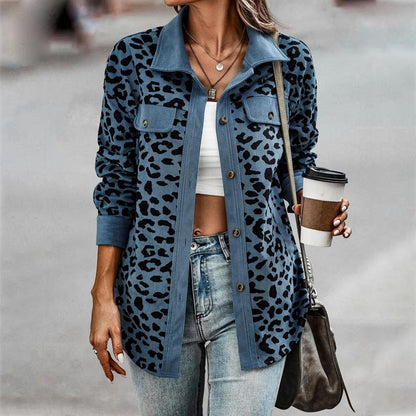 🔥Get 50% Off Today🔥Women's Leopard Print Button Long-sleeve Jacket