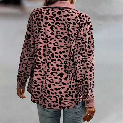 🔥Get 50% Off Today🔥Women's Leopard Print Button Long-sleeve Jacket