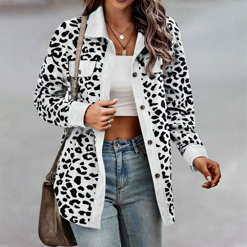 🔥Get 50% Off Today🔥Women's Leopard Print Button Long-sleeve Jacket
