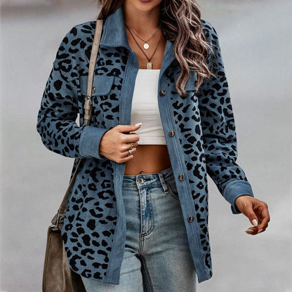 🔥Get 50% Off Today🔥Women's Leopard Print Button Long-sleeve Jacket