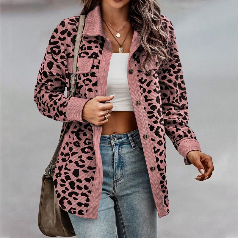 🔥Get 50% Off Today🔥Women's Leopard Print Button Long-sleeve Jacket