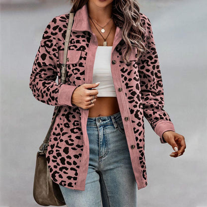 🔥Get 50% Off Today🔥Women's Leopard Print Button Long-sleeve Jacket