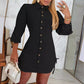 💥Limited time 56% off🔥Women's Lapel Button-Down Side Drawstring Shirt Dress