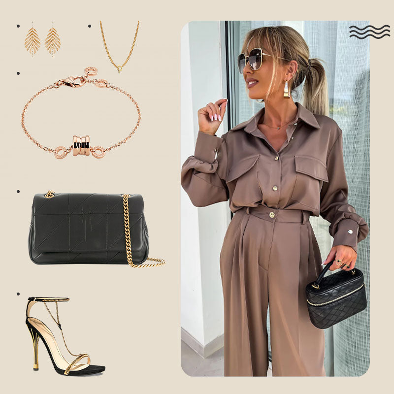 ✨New Arrival✨Women's Casual Long Sleeve Shirt and Loose Pants 2 Piece Set
