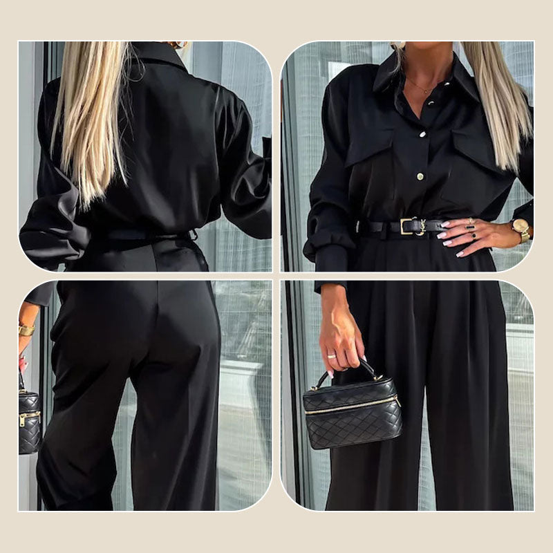 ✨New Arrival✨Women's Casual Long Sleeve Shirt and Loose Pants 2 Piece Set