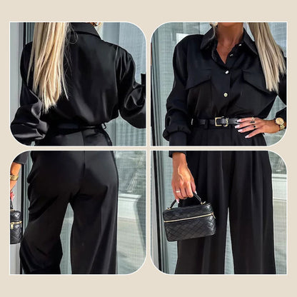 ✨New Arrival✨Women's Casual Long Sleeve Shirt and Loose Pants 2 Piece Set