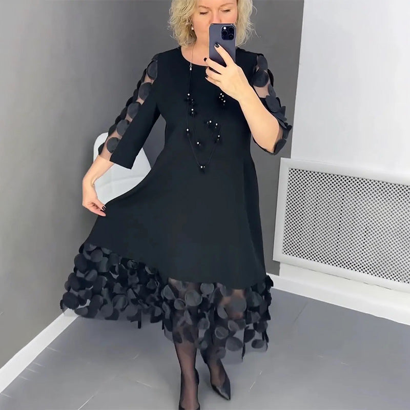🌷Limited Time 49% OFF💞Plus Size Flared Dress with Dots Decor