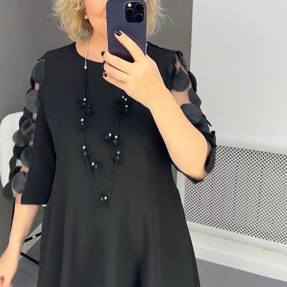 🌷Limited Time 49% OFF💞Plus Size Flared Dress with Dots Decor