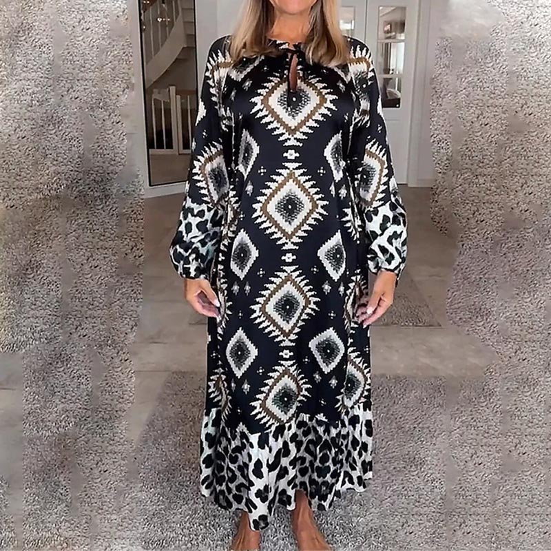 🌷Beperkte tijd 49% KORTING💞Bohemian Casual Print Lange Mouw Jurk voor Dames