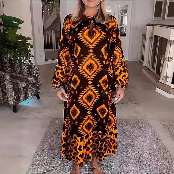 🌷Beperkte tijd 49% KORTING💞Bohemian Casual Print Lange Mouw Jurk voor Dames