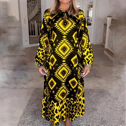 🌷Beperkte tijd 49% KORTING💞Bohemian Casual Print Lange Mouw Jurk voor Dames