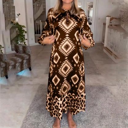 🌷Beperkte tijd 49% KORTING💞Bohemian Casual Print Lange Mouw Jurk voor Dames