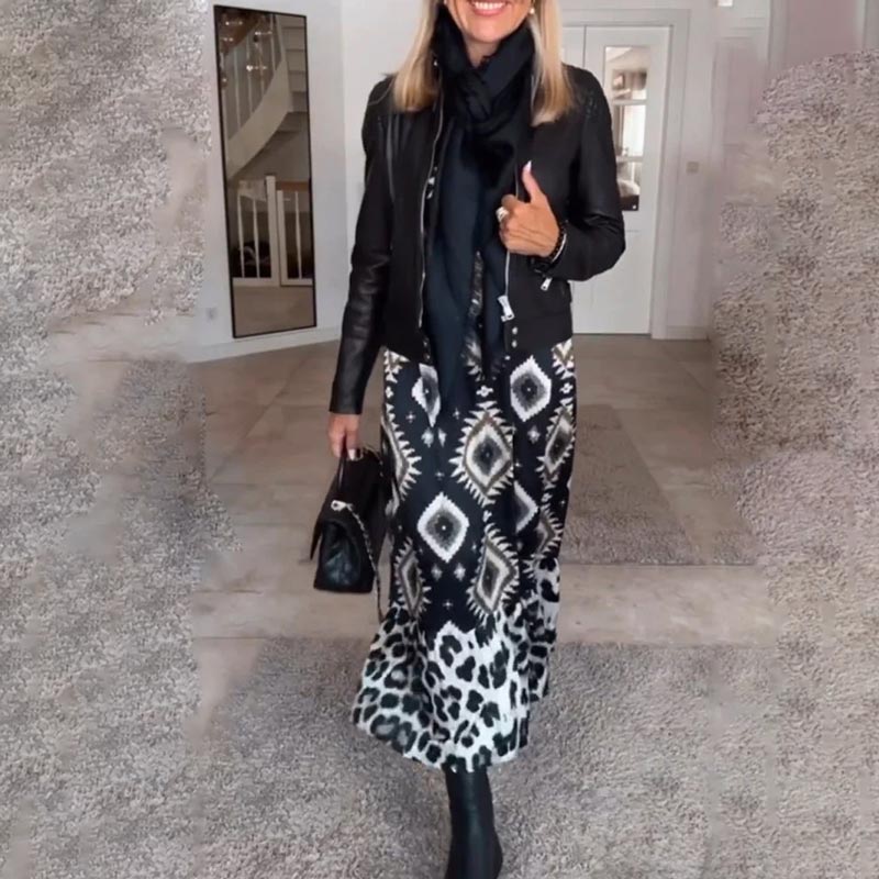 🌷Beperkte tijd 49% KORTING💞Bohemian Casual Print Lange Mouw Jurk voor Dames