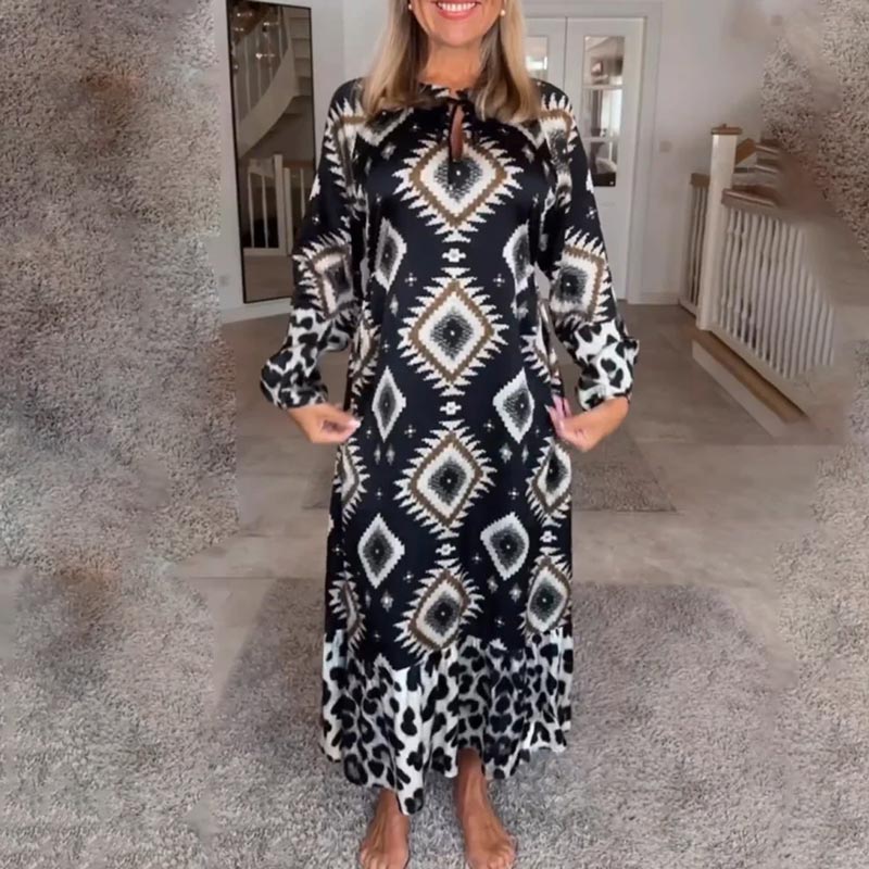 🌷Beperkte tijd 49% KORTING💞Bohemian Casual Print Lange Mouw Jurk voor Dames