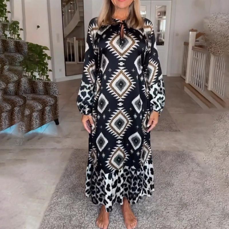 🌷Beperkte tijd 49% KORTING💞Bohemian Casual Print Lange Mouw Jurk voor Dames