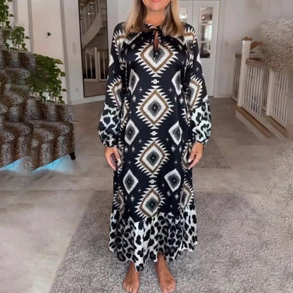 🌷Limited Time 49% OFF💞Women’s Bohemian Casual Printed Long-sleeve Dress