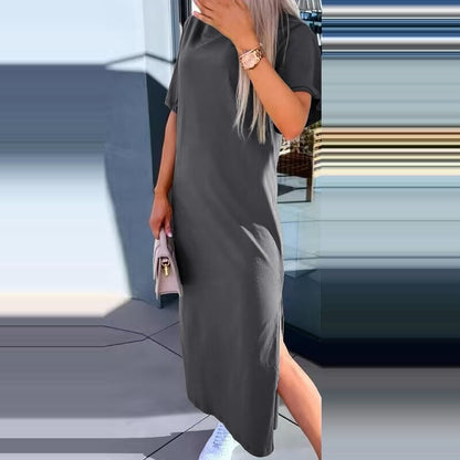 🌷Limited Time 52% OFF💞Women's Casual Split T-shirt Long Dress