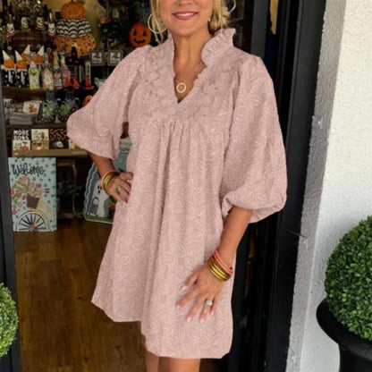 🌷Limited Time 46% OFF💞Solid color carved elegant dress