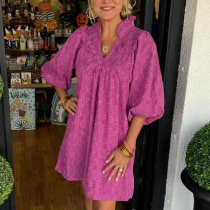 🌷Limited Time 46% OFF💞Solid color carved elegant dress