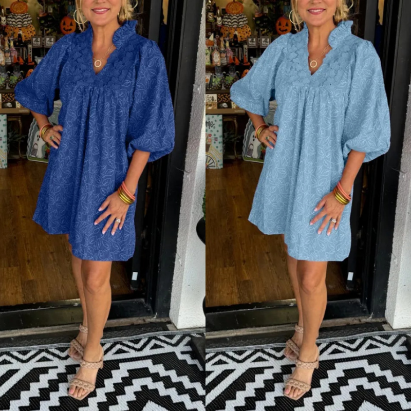 🌷Limited Time 46% OFF💞Solid color carved elegant dress