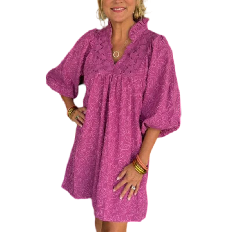 🌷Limited Time 46% OFF💞Solid color carved elegant dress