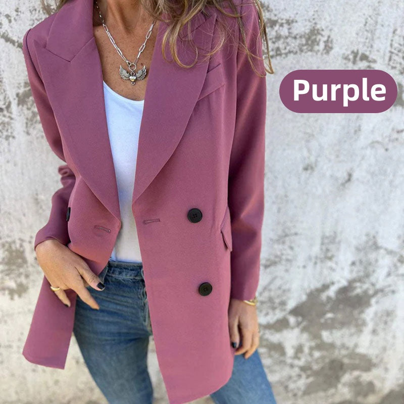 🔥HOT Sale🔥Fashionable Solid Color Long-Sleeve Blazer