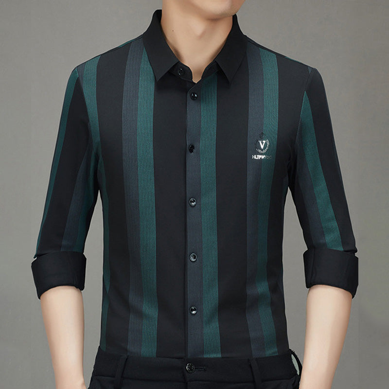 🔥Hot Sale 41% OFF🔥Striped Lapel Button Down Long Sleeve Shirt