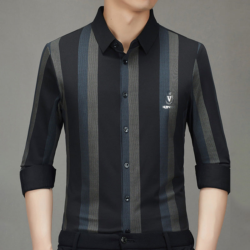 🔥Hot Sale 41% OFF🔥Striped Lapel Button Down Long Sleeve Shirt