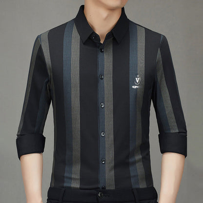 🔥Hot Sale 41% OFF🔥Striped Lapel Button Down Long Sleeve Shirt