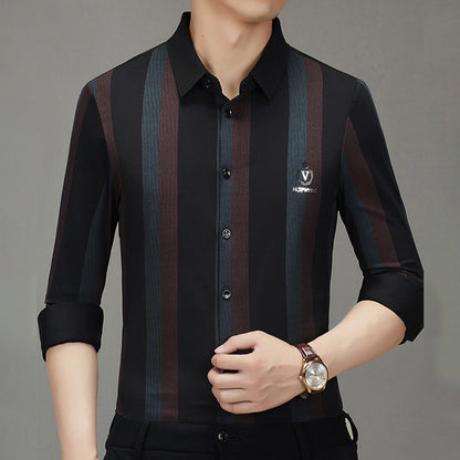 🔥Hot Sale 41% OFF🔥Striped Lapel Button Down Long Sleeve Shirt