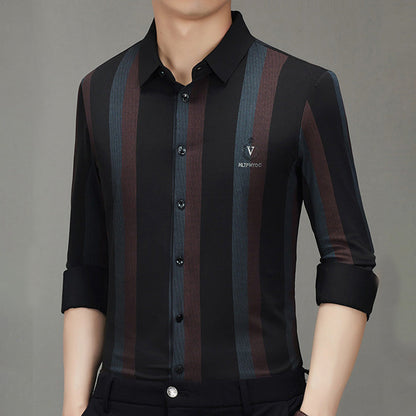 🔥Hot Sale 41% OFF🔥Striped Lapel Button Down Long Sleeve Shirt