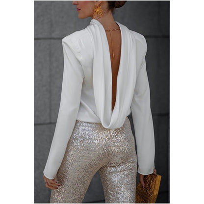 🌷Limited Time 50% OFF💞Ruffle Long Sleeve Top with Sexy Open Back