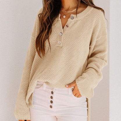 🔥Limited Time 45% OFF🔥Henley Waffle Knit Sweater