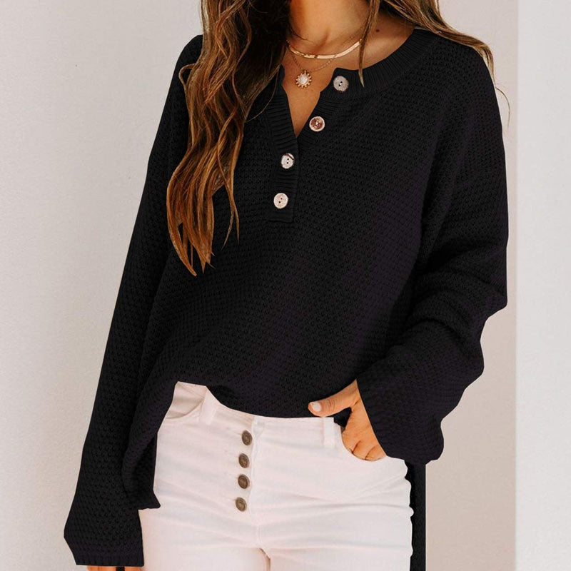 🔥Limited Time 45% OFF🔥Henley Waffle Knit Sweater